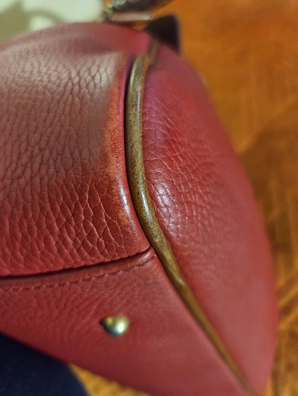 Dooney & Bourke Pebble Leather Satchel Red Brown Crossbody EUC